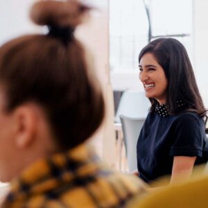 business woman smiling