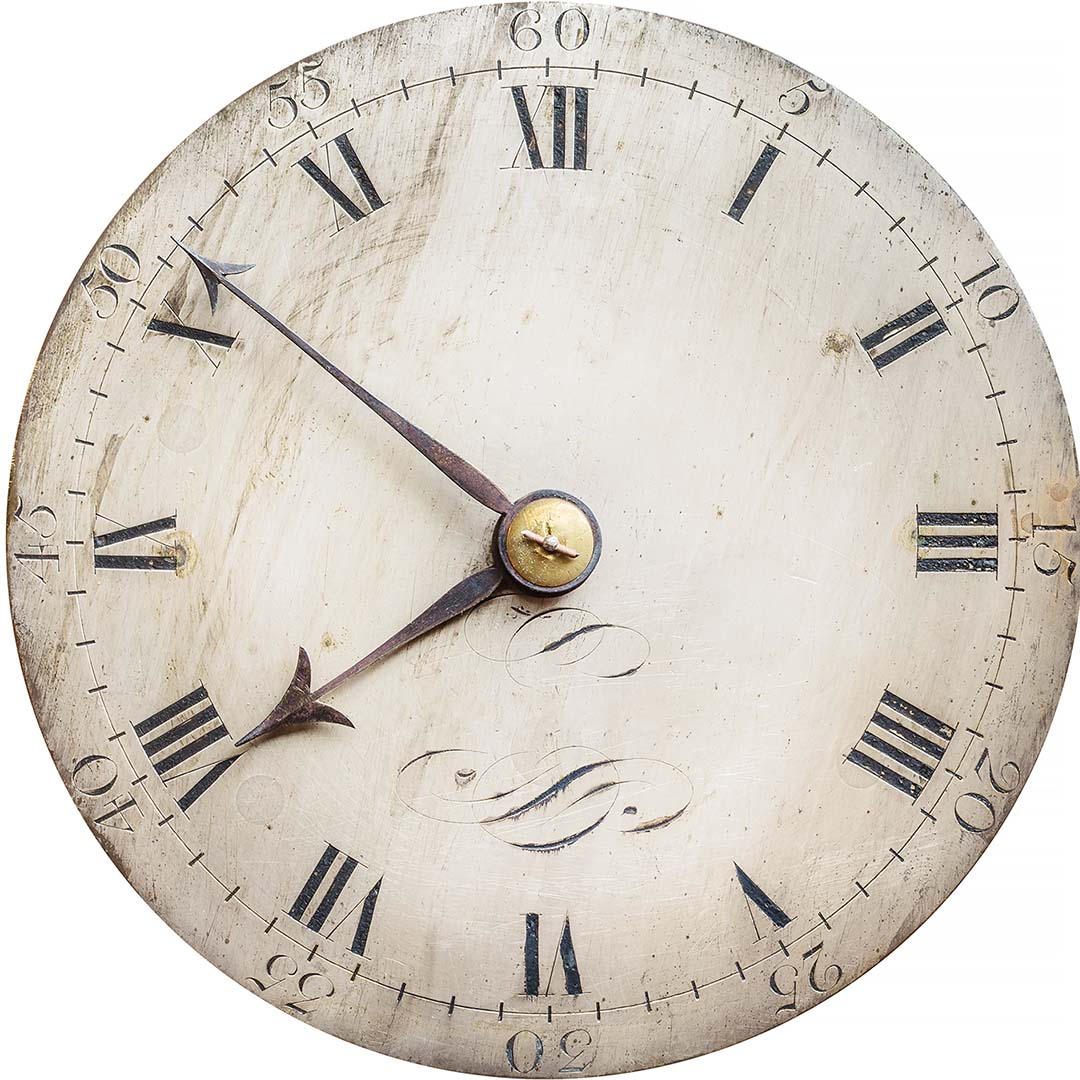 Old analog clock face.