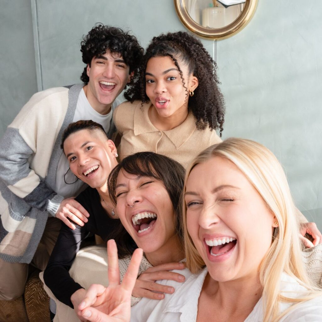 happy friends smiling